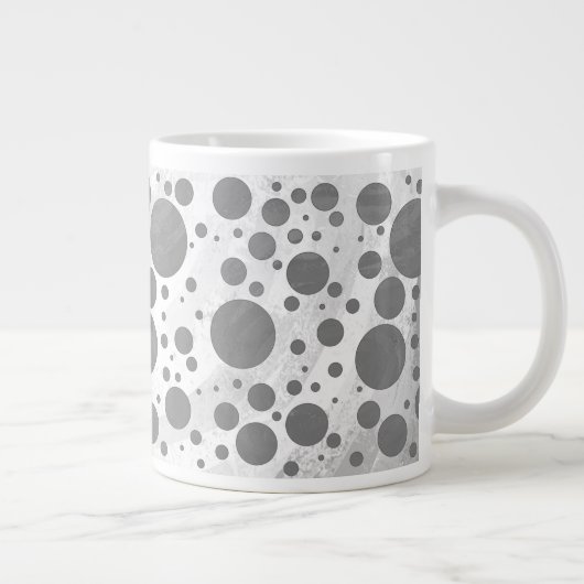 Slate Gray Polka Dot Pattern Jumbo-Tasse (Rechts)