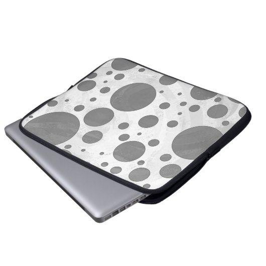 Slate Gray Polka Dot Pattern Laptopschutzhülle (Vorne Knopf)