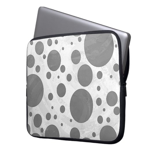 Slate Gray Polka Dot Pattern Laptopschutzhülle (Vorderseite Links)