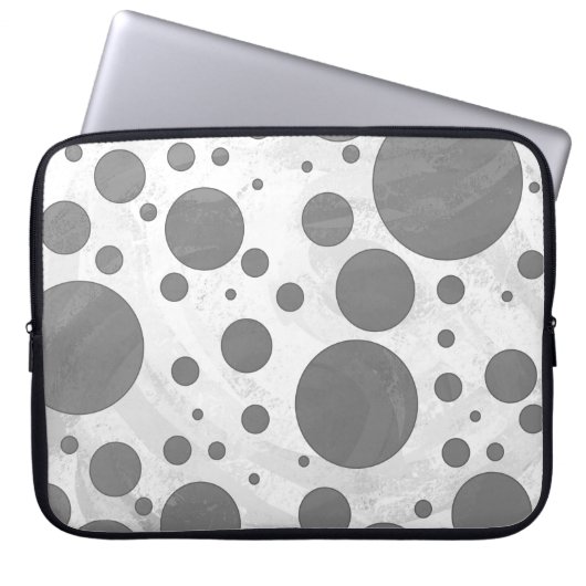 Slate Gray Polka Dot Pattern Laptopschutzhülle (Vorderseite)