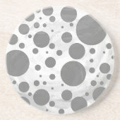 Slate Gray Polka Dot Pattern Sandstein Untersetzer (Vorne)