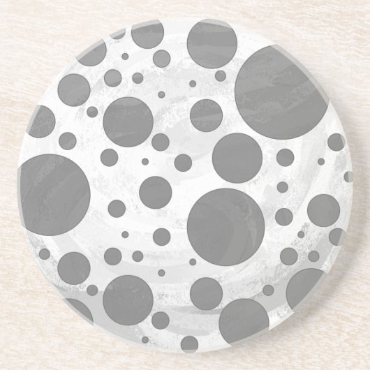 Slate Gray Polka Dot Pattern Sandstein Untersetzer (Vorne)