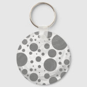 Slate Gray Polka Dot Pattern Schlüsselanhänger (Vorderseite)