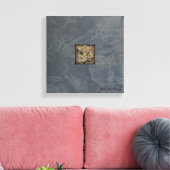 Slate Gray Pollock Style Moderne Kunst Leinwanddruck (Insitu (Wohnzimmer))