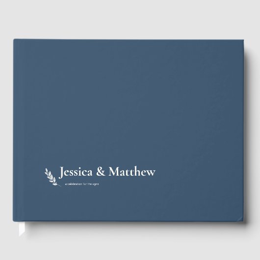 Slate Gray Rustic Chic Wedding Guest Book Gästebuch (Vorderseite)
