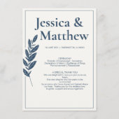 Slate Gray Rustic Chic Wedding Program Begleitkarte (Vorderseite)
