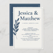 Slate Gray Rustic Chic Wedding Program Begleitkarte (Vorne/Hinten)