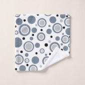 Slate Gray Silver White Black Geometric Badhandtuch Set (Waschlappen)
