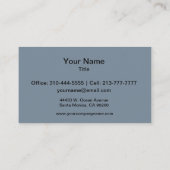 Slate Gray Solid Color Visitenkarte (Rückseite)