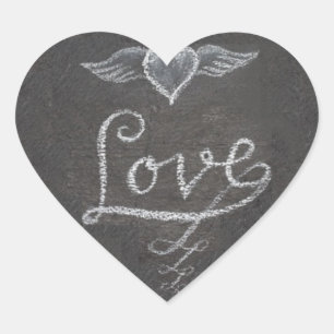 Slate Love in Chalk Heart Herz-Aufkleber