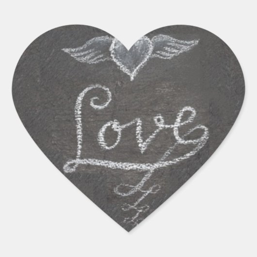 Slate Love in Chalk Heart Herz-Aufkleber (Vorderseite)