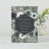 Slate Mondblüten-Hochzeit Einladung (Stehend Vorderseite)