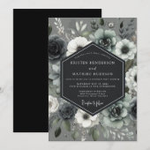 Slate Mondblüten-Hochzeit Einladung (Vorne/Hinten)