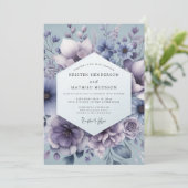 Slate Mystic Bloom Hochzeit Einladung (Stehend Vorderseite)
