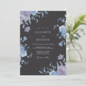 Slate Periwinkle Hochzeit Einladung (Stehend Vorderseite)