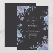 Slate Periwinkle Hochzeit Einladung (Vorne/Hinten)