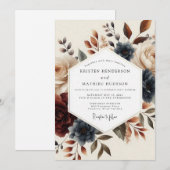 Slate Russet Autumnal Wedding Einladung (Vorne/Hinten)