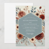 Slate Rust Autumnal Wedding Einladung (Vorne/Hinten)