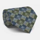 Slate Sage Geometrischer Argyle Krawatte (Gerollt)