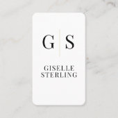 Slate Stone Black White Gold Monogram QR Code Visitenkarte (Vorderseite)