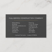 Slate Stone Gold Modern Building Construction Visitenkarte (Rückseite)