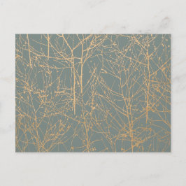 Slate 'Tree' Wedding RSVP Einladungspostkarte