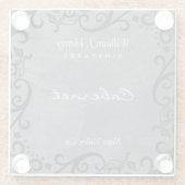 Slate und Black Scroll Wine personalisieren Glasuntersetzer (Rückseite)