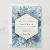 Slateblaue etherische Blütenhochzeit Einladung (Vorderseite)