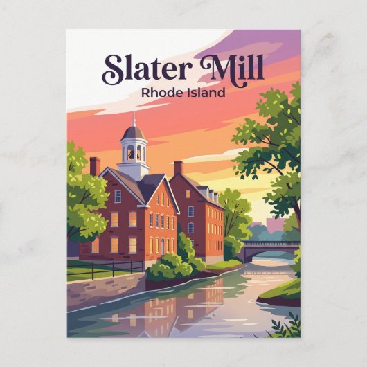 Slater-Mühle Rhode Island Postkarte (Vorderseite)