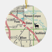 Slaton TX Road Map Keramik Ornament (Vorne)