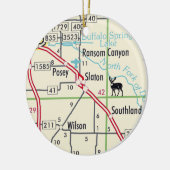Slaton TX Road Map Keramik Ornament (Links)