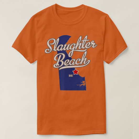 Slaughter Beach Delaware DE Karte T-Shirt (Design vorne)