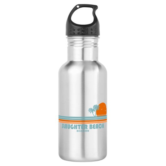 Slaughter Beach Delaware Sonnenpalmen Edelstahlflasche (Vorderseite)