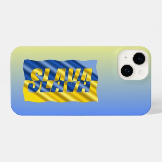 Slava Ukraine Frieden stoppen Krieg slawisch Ukrai iPhone Hülle (Rückseite (Horizontal))