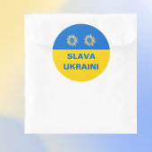 Slava Ukraini Blue Gold Sonnenblumen Ukraine Unter Runder Aufkleber