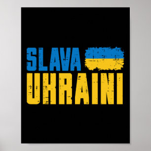 Slava Ukraini Ehre der Ukraine-Flagge Ukrainische  Poster