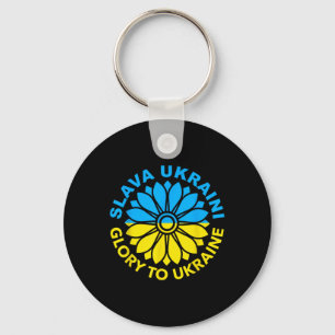 Slava Ukraini! Ehre der Ukraine! Sonnenblume der U Schlüsselanhänger