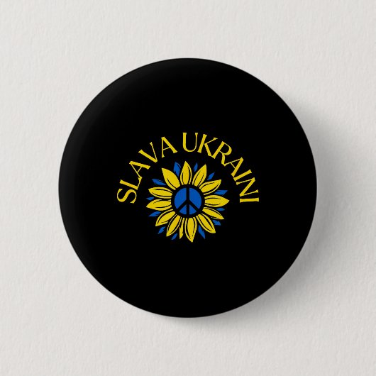 Slava Ukraini Ehre der Ukraine Steht mit der Ukrai Button (Vorderseite)