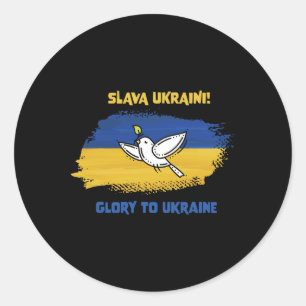 Slava Ukraini Ehre der Ukraine Ukrainische Flagge  Runder Aufkleber
