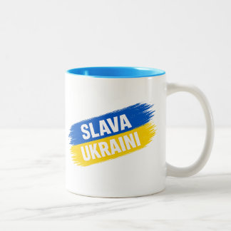 Slava Ukraini, Ehre der Ukraine Zwei-Ton-Kaffee M Zweifarbige Tasse