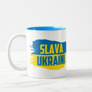 Slava Ukraini, Ehre der Ukraine Zwei-Ton-Kaffee M Zweifarbige Tasse