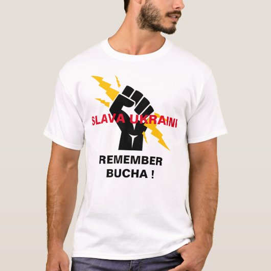 SLAVA UKRAINI ERINNERN AN BUCHA T - Shirt (Vorderseite)