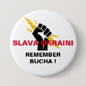 SLAVA UKRAINI ERINNERN SIE SICH AN BUCHA BUTTON (Vorderseite)
