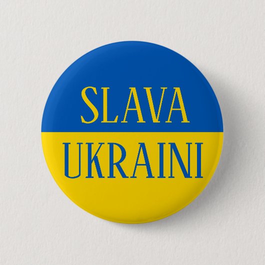 Slava Ukraini Glory to Ukraine flag pin Knapp Button (Vorderseite)