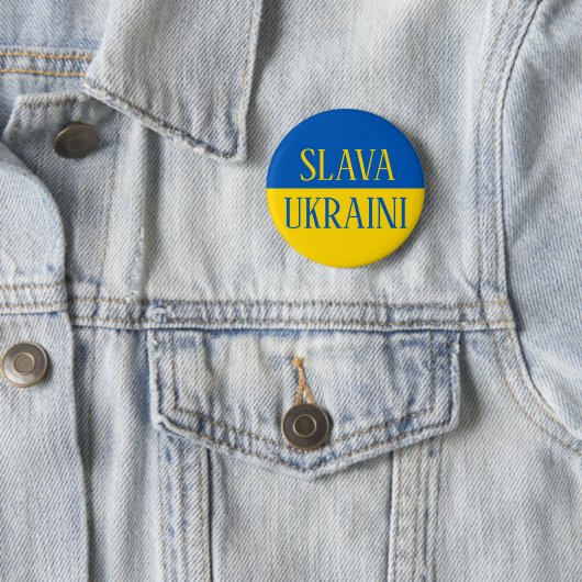 Slava Ukraini Glory to Ukraine flag pin Knapp Button (Beispiel)