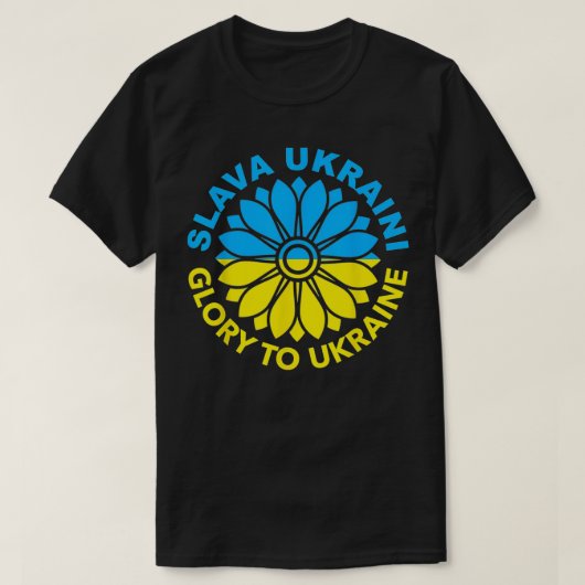 Slava Ukraini Glory to Ukraine Sunflower Ukrainian T-Shirt (Design vorne)