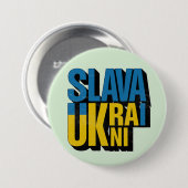 Slava Ukraini Graphic, Ukrainisches Pride Design Button (Vorne & Hinten)