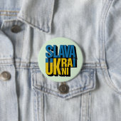 Slava Ukraini Graphic, Ukrainisches Pride Design Button (Beispiel)