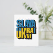 Slava Ukraini Graphic, Ukrainisches Pride Design Postkarte (Stehend Vorderseite)