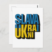 Slava Ukraini Graphic, Ukrainisches Pride Design Postkarte (Vorne/Hinten)